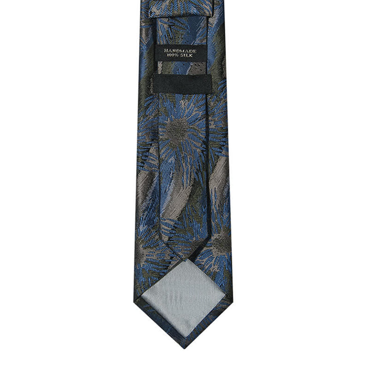 Men's Fabulous Gray & Blue Floral Vintage Necktie