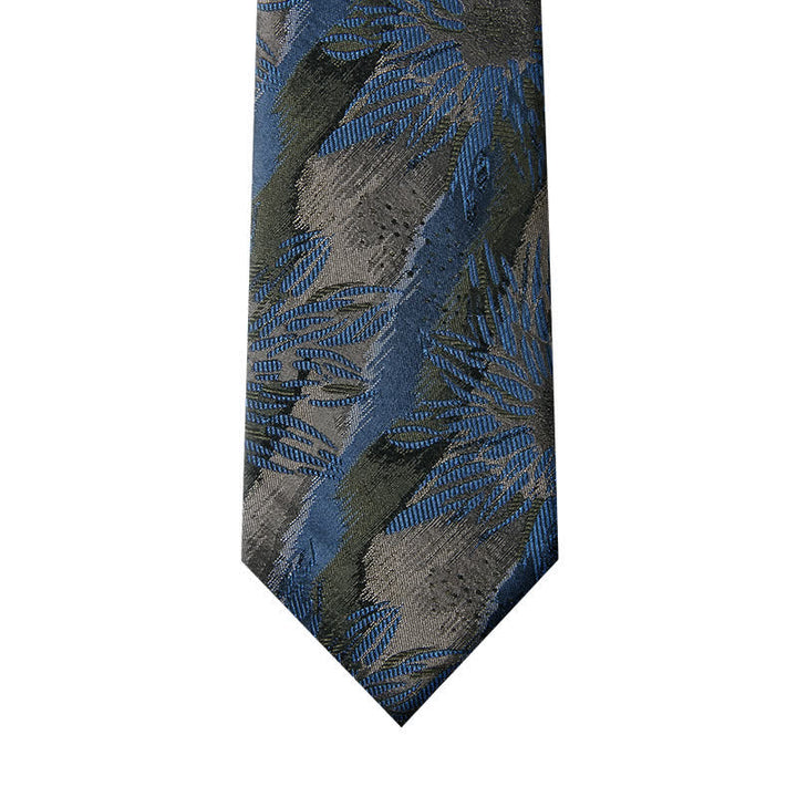 Men's Fabulous Gray & Blue Floral Vintage Necktie - image 4