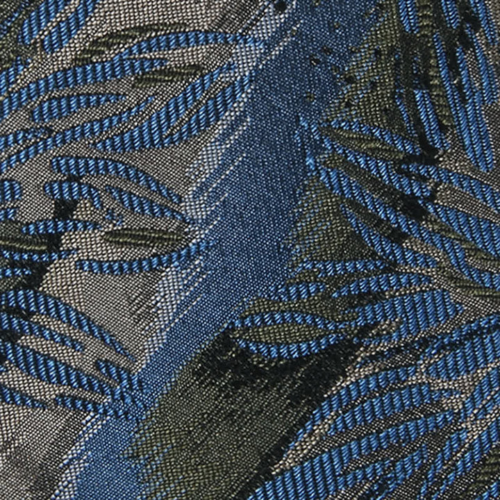 Men's Fabulous Gray & Blue Floral Vintage Necktie - image 6