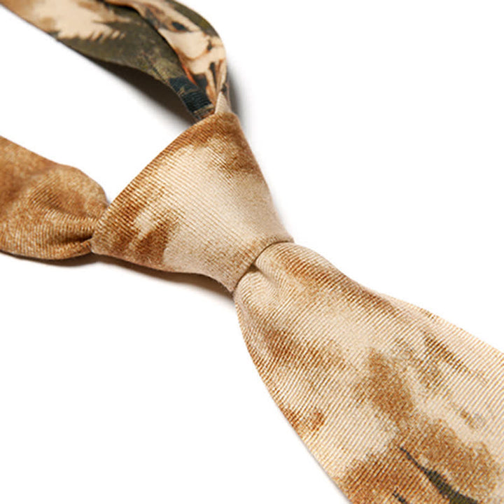 Men's Stylish Lake Scene Fishing Printing Necktie - image 5