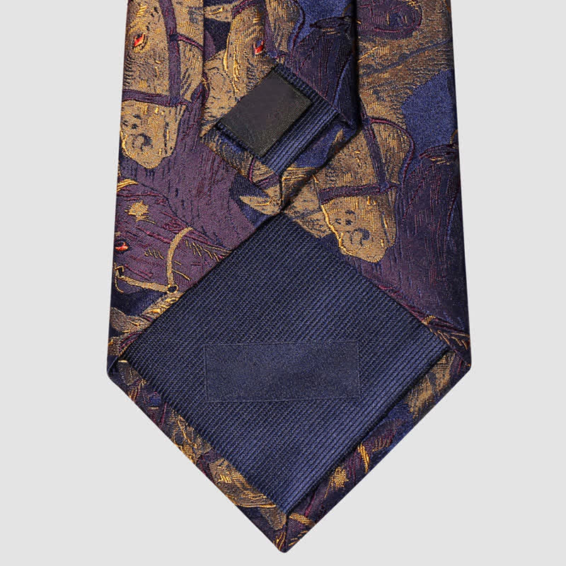 Men's Purple & Goldenrod Horse Jacquard Necktie - image 7