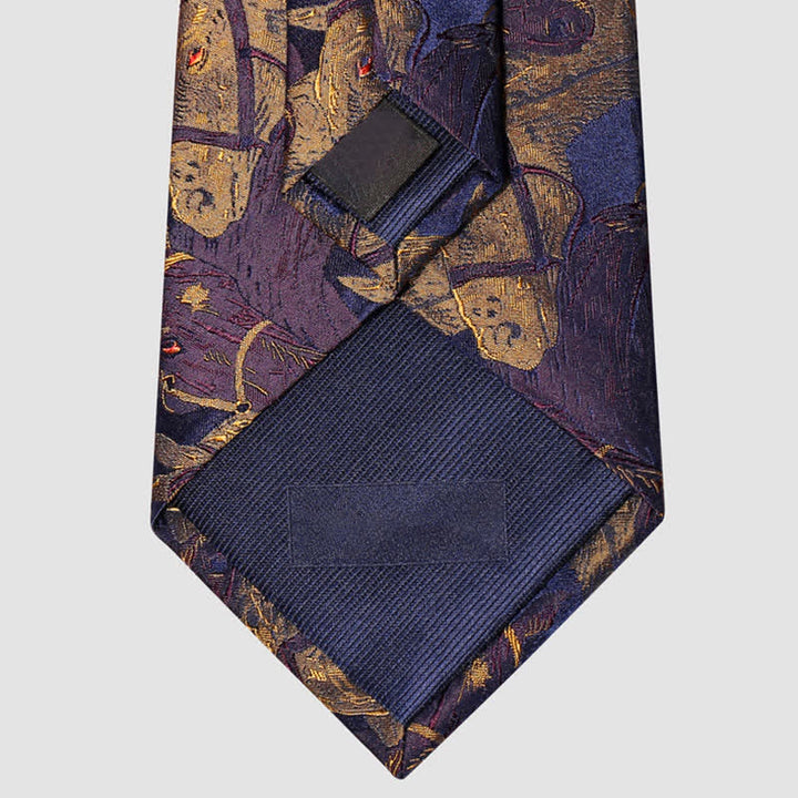 Men's Purple & Goldenrod Horse Jacquard Necktie - image 7