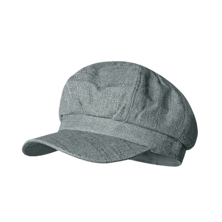 Vintage Octagonal Newsboy Breathable Beret Hat - Gray - Adjustable (21 1/4"-23 1/4") - image 6