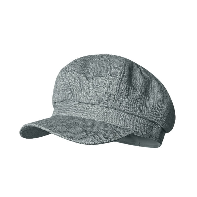 Vintage Octagonal Newsboy Breathable Beret Hat - Gray - Adjustable (21 1/4"-23 1/4") - image 6