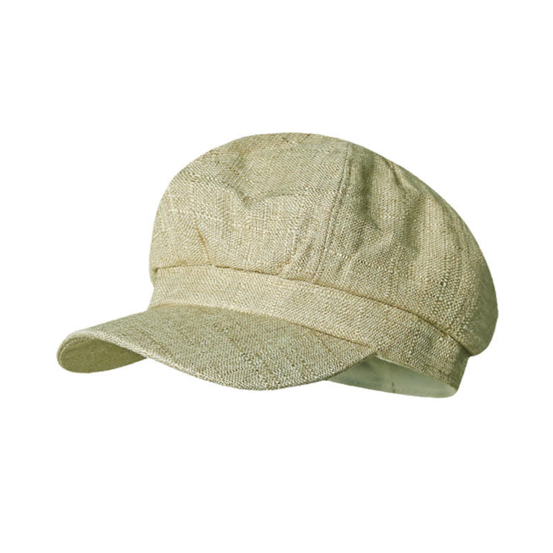 Vintage Octagonal Newsboy Breathable Beret Hat - Khaki - Adjustable (21 1/4"-23 1/4") - image 7