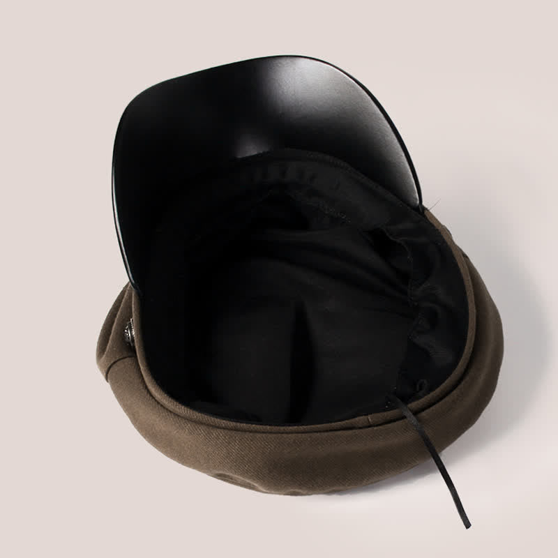 Retro Woolen Duckbill Brim Nautical Anchor Beret Hat - image 2
