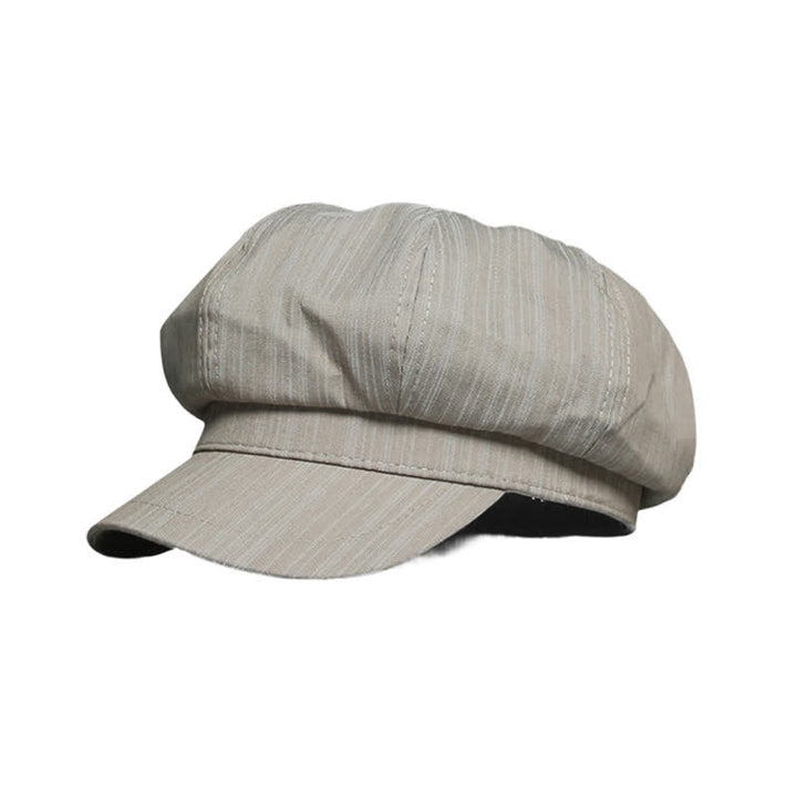 Artist Painter Vertical Stripes Beret Hat - PaleGoldenrod - Adjustable (21 1/4"-22 7/8") - image 5
