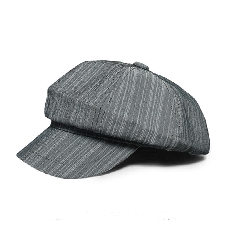 Artist Painter Vertical Stripes Beret Hat - Gray - Adjustable (21 1/4"-22 7/8") - image 0