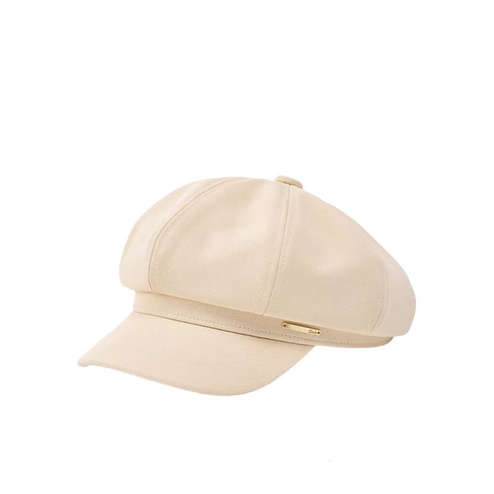 Classic Short Brim Round Dome Beret Hat - Ivory - Adjustable (21 1/4"-23 1/4") - image 6