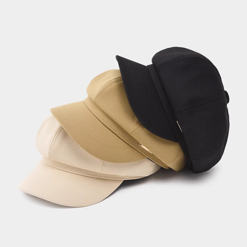 Classic Short Brim Round Dome Beret Hat - image 1