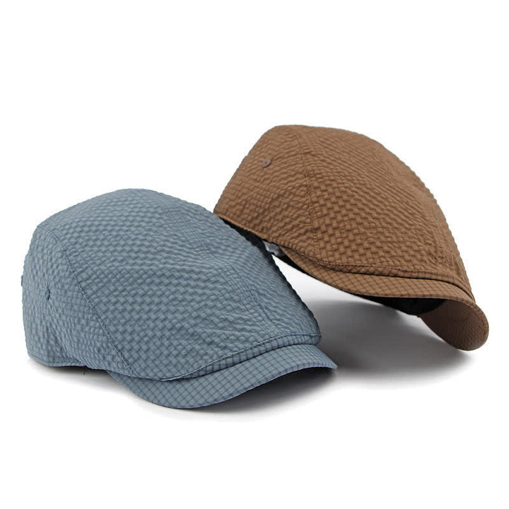 Retro Charm Cool Plaid Summer Newsboy Beret Hat - image 1