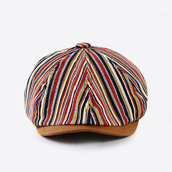 Unique Artist-Inspired Striped Octagonal Beret Hat - image 1