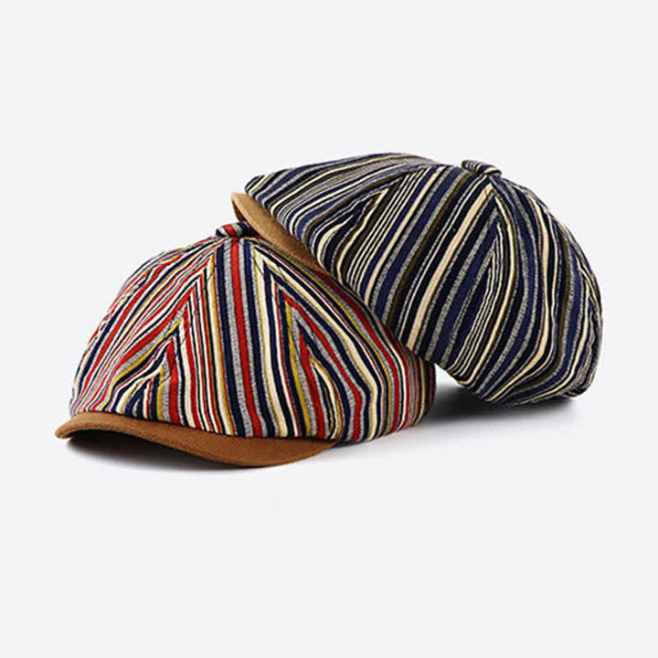 Unique Artist-Inspired Striped Octagonal Beret Hat - image 2