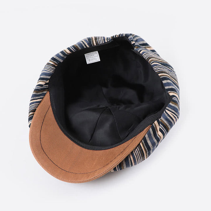 Unique Artist-Inspired Striped Octagonal Beret Hat - image 6