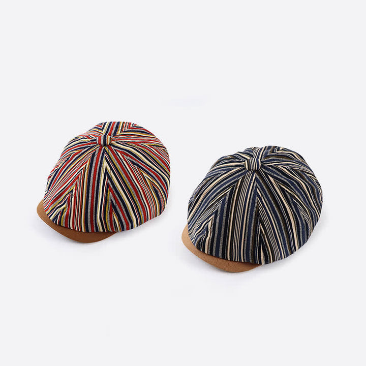Unique Artist-Inspired Striped Octagonal Beret Hat - image 3