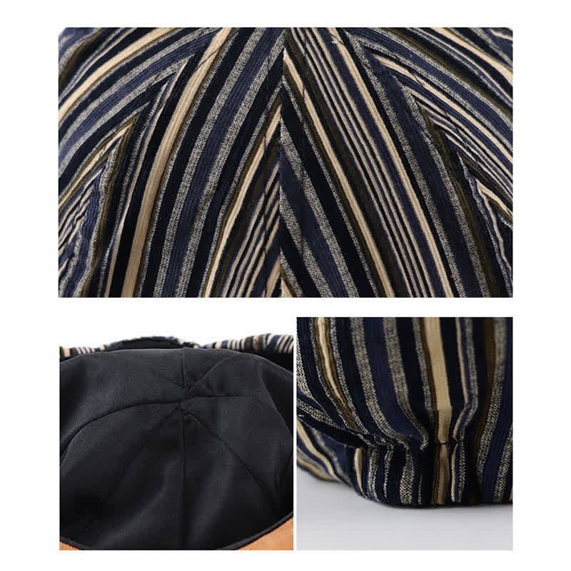 Unique Artist-Inspired Striped Octagonal Beret Hat - image 7