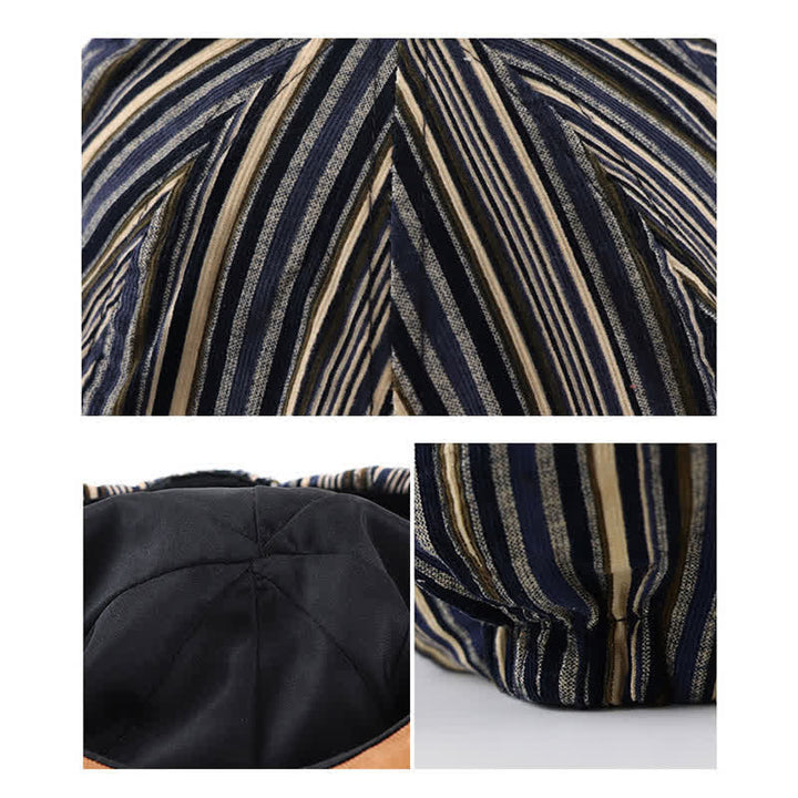 Unique Artist-Inspired Striped Octagonal Beret Hat - image 7
