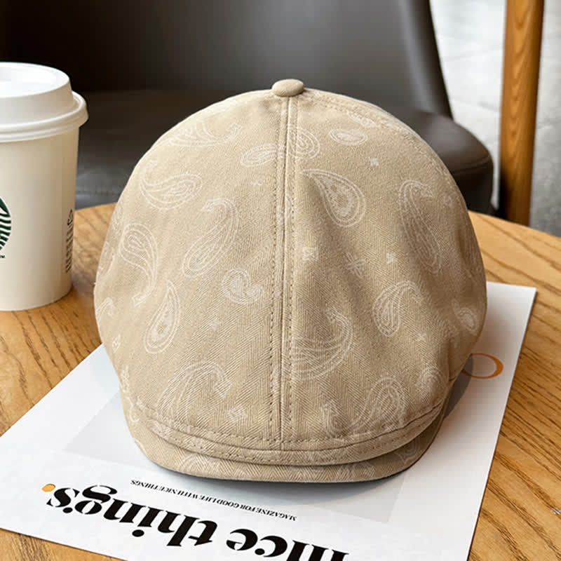 Paisley Print Floral Beret Hat - image 3