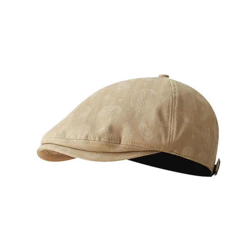 Paisley Print Floral Beret Hat - Khaki - M (22"-22 7/8") - image 0