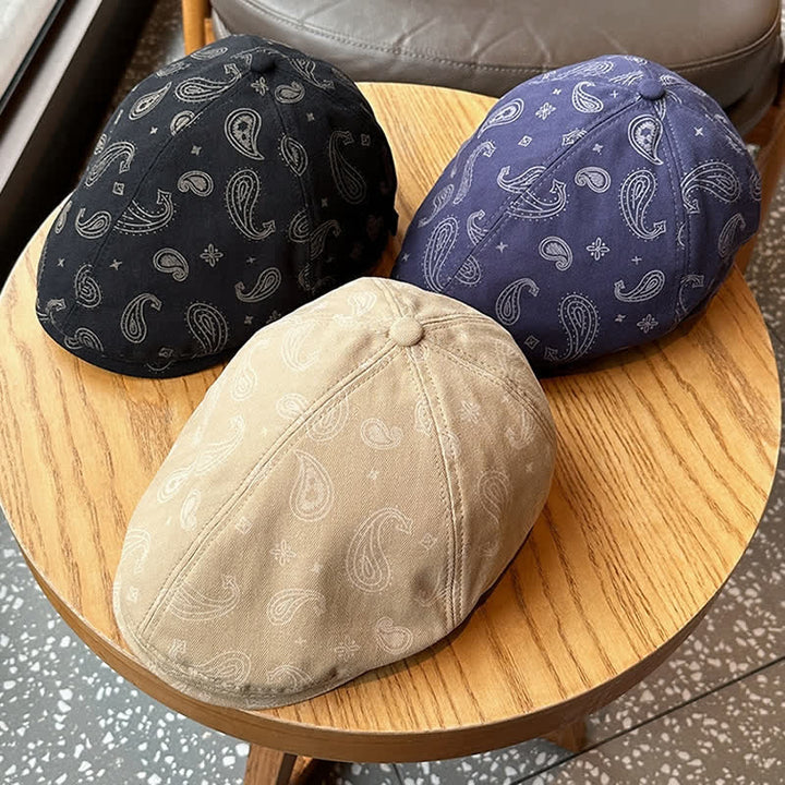 Paisley Print Floral Beret Hat - image 2