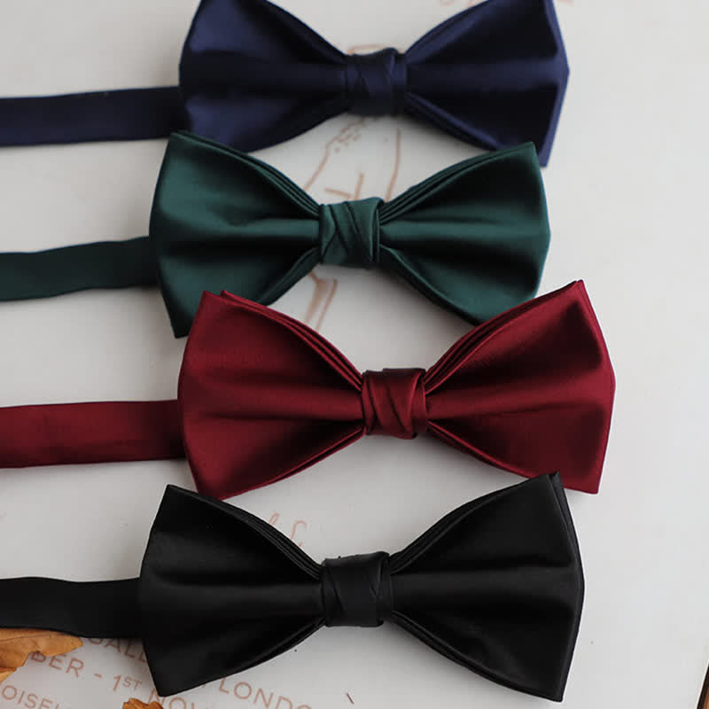 Men's Glossy Double-layer Solid Color Bow Tie - image 3