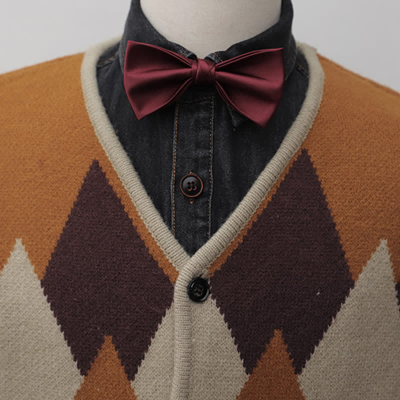 Men's Glossy Double-layer Solid Color Bow Tie - image 0