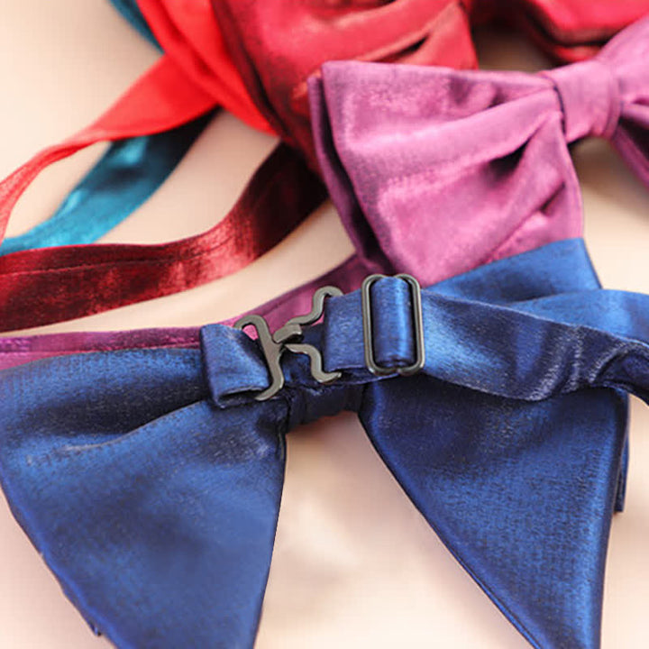 Men's Glossy Butterfly-Like Oversized Pointed Bow Tie - image 4