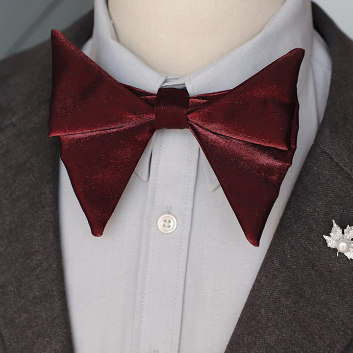 Men's Glossy Butterfly-Like Oversized Pointed Bow Tie - image 7