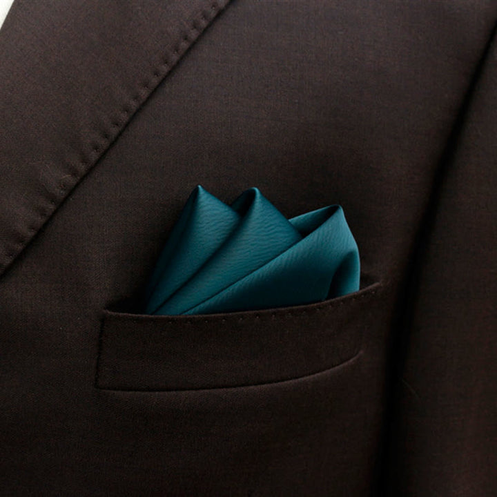 Men's Bud-Like Solid Color Pointed Bow Tie - DarkGreen - Pocket Square - image 17