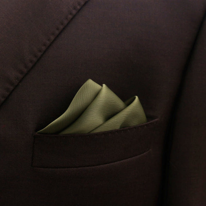 Men's Bud-Like Solid Color Pointed Bow Tie - DarkOliveGreen - Pocket Square - image 18