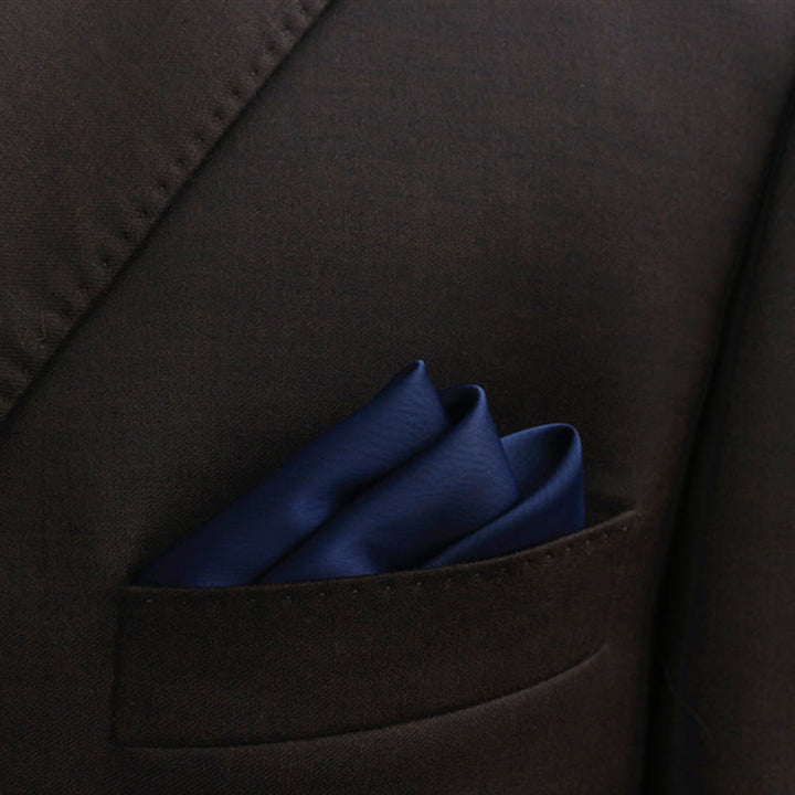 Men's Bud-Like Solid Color Pointed Bow Tie - MidnightBlue - Pocket Square - image 22
