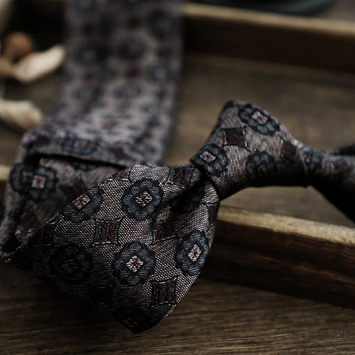 Men's Flower Striped Paisley Pure Silk Necktie - image 4