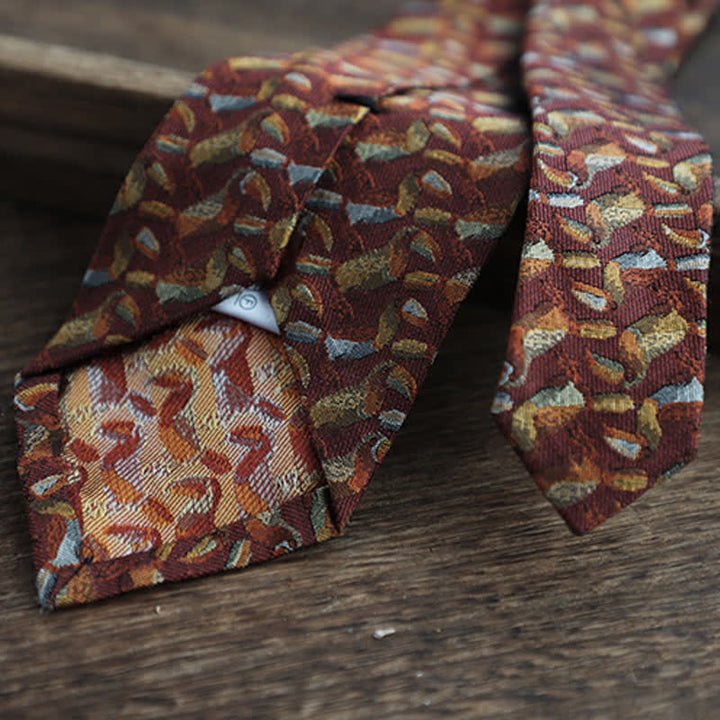 Men's Flower Striped Paisley Pure Silk Necktie - image 13