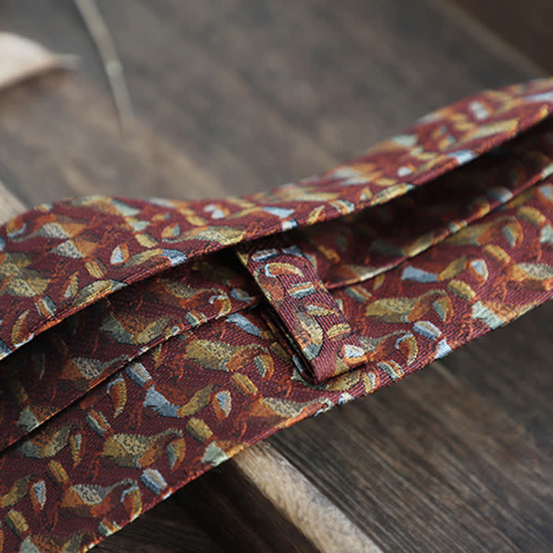Men's Flower Striped Paisley Pure Silk Necktie - image 12