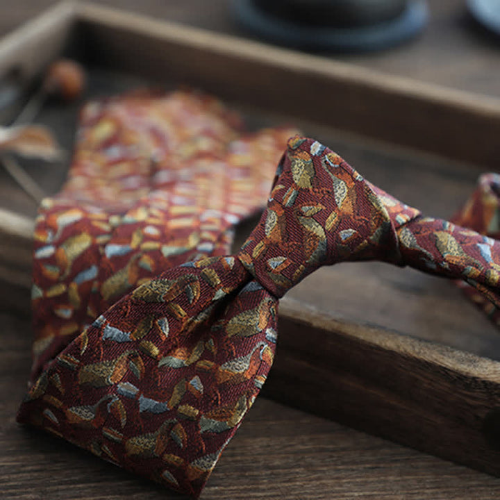 Men's Flower Striped Paisley Pure Silk Necktie - image 11