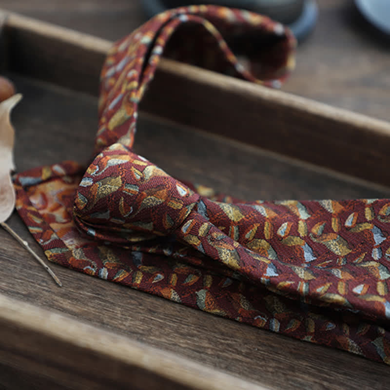 Men's Flower Striped Paisley Pure Silk Necktie - image 10