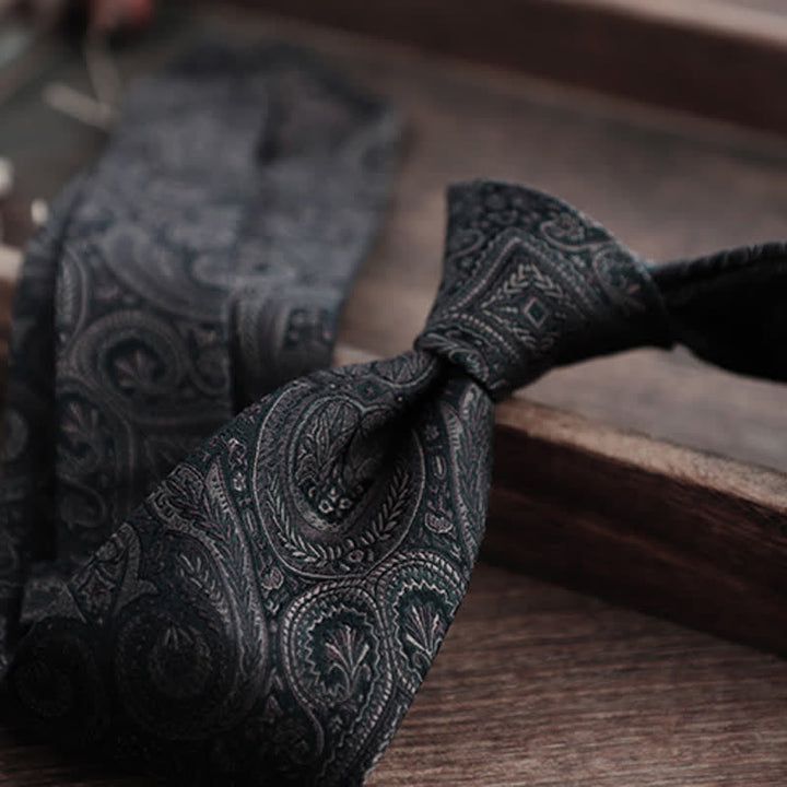 Men's Flower Striped Paisley Pure Silk Necktie - image 21
