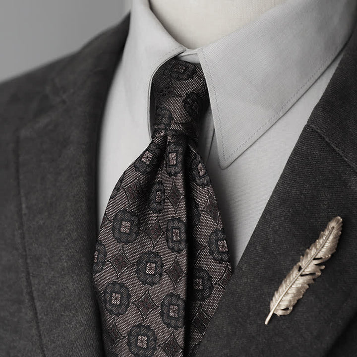 Men's Flower Striped Paisley Pure Silk Necktie - Style #2 - image 3