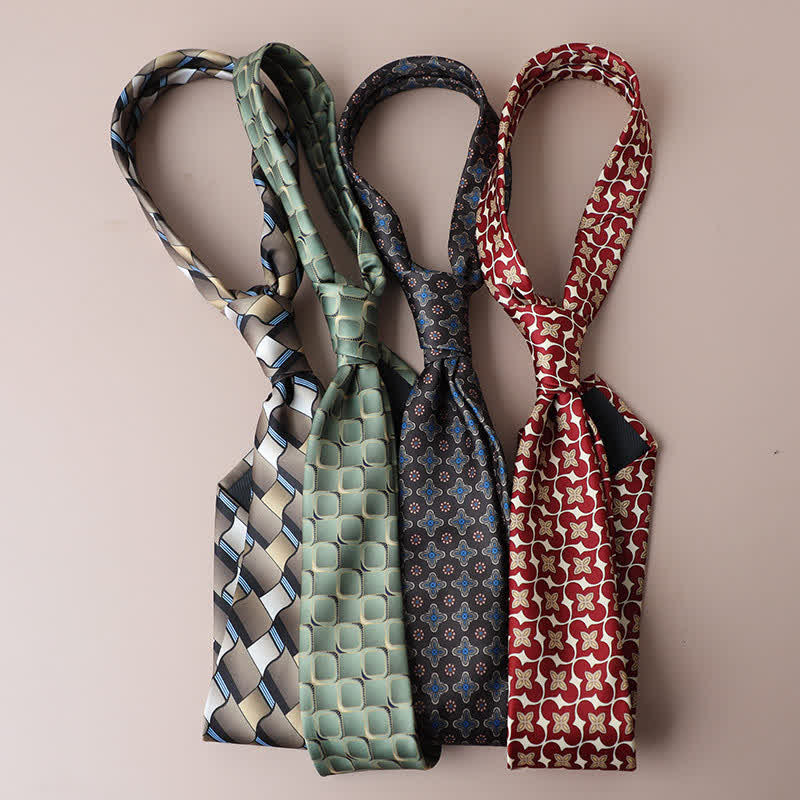 Men's Vintage Street Style Geometric Motif Necktie - image 3
