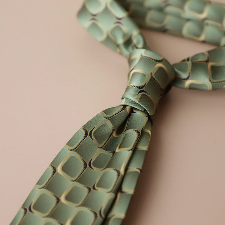 Men's Vintage Street Style Geometric Motif Necktie - Style #1 - image 2