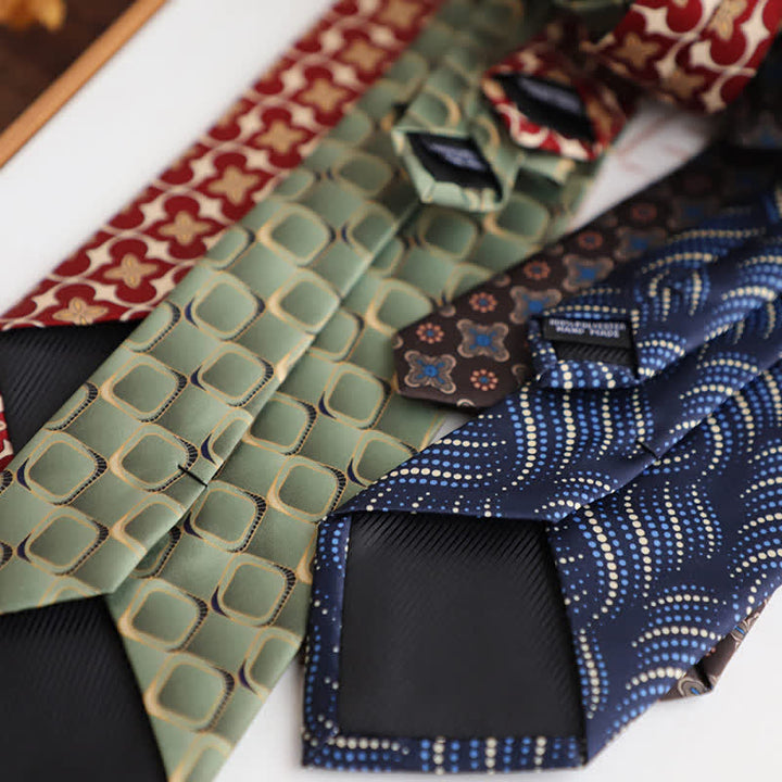 Men's Vintage Street Style Geometric Motif Necktie - image 6