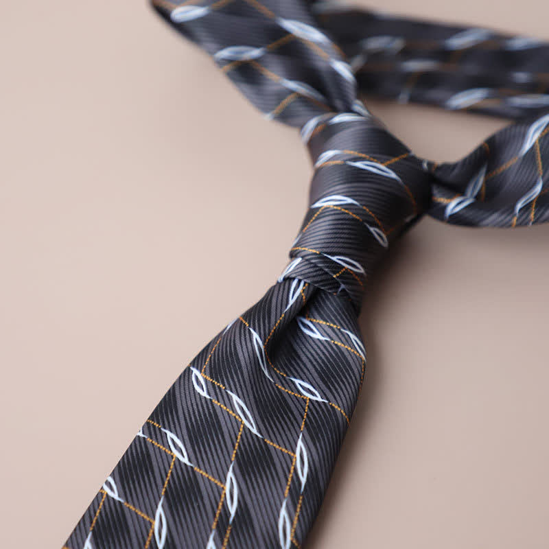 Men's Vintage Street Style Geometric Motif Necktie - Style #4 - image 10