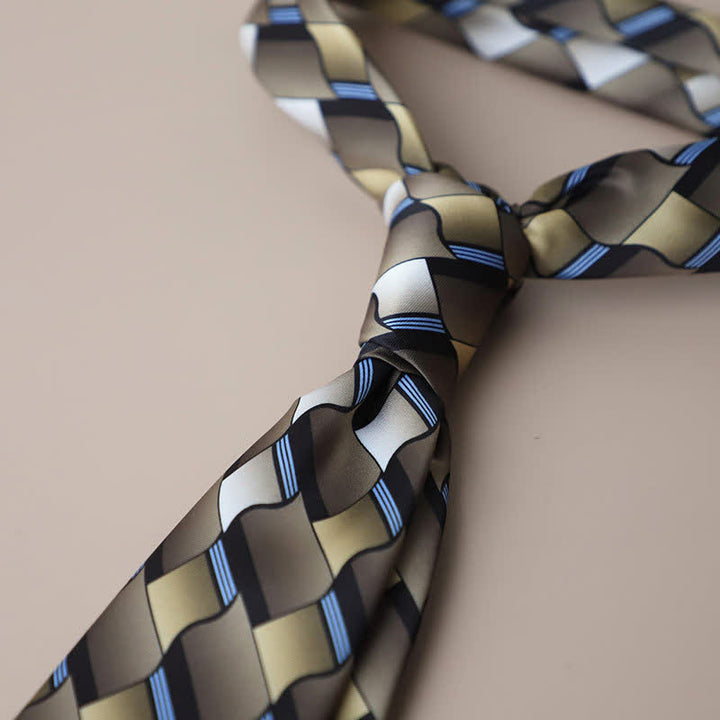 Men's Vintage Street Style Geometric Motif Necktie - Style #2 - image 7
