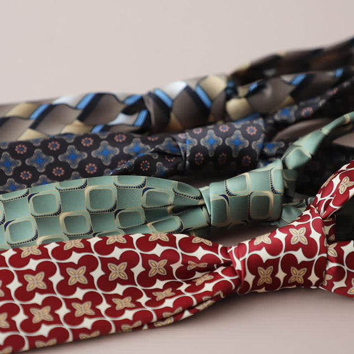 Men's Vintage Street Style Geometric Motif Necktie - image 4