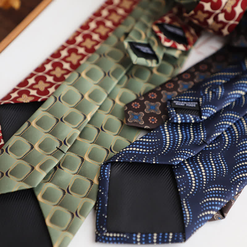 Men's Vintage Street Style Geometric Motif Necktie - image 6