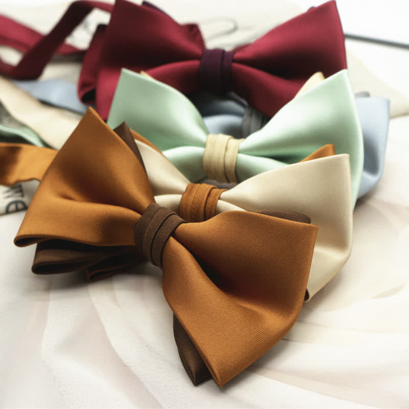 Men's Two Tone Double-Deck Wedding Business Bow Tie - image 3