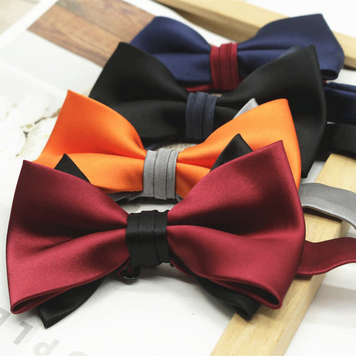 Men's Two Tone Double-Deck Wedding Business Bow Tie - image 2