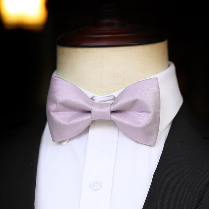Men's Sweet Taro Violet Solid Color Bow Tie - image 3