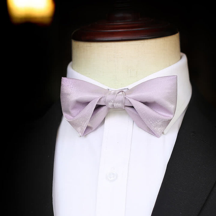 Men's Sweet Taro Violet Solid Color Bow Tie - image 5