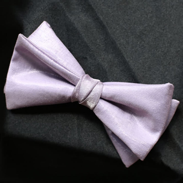 Men's Sweet Taro Violet Solid Color Bow Tie - Style #5 - image 10
